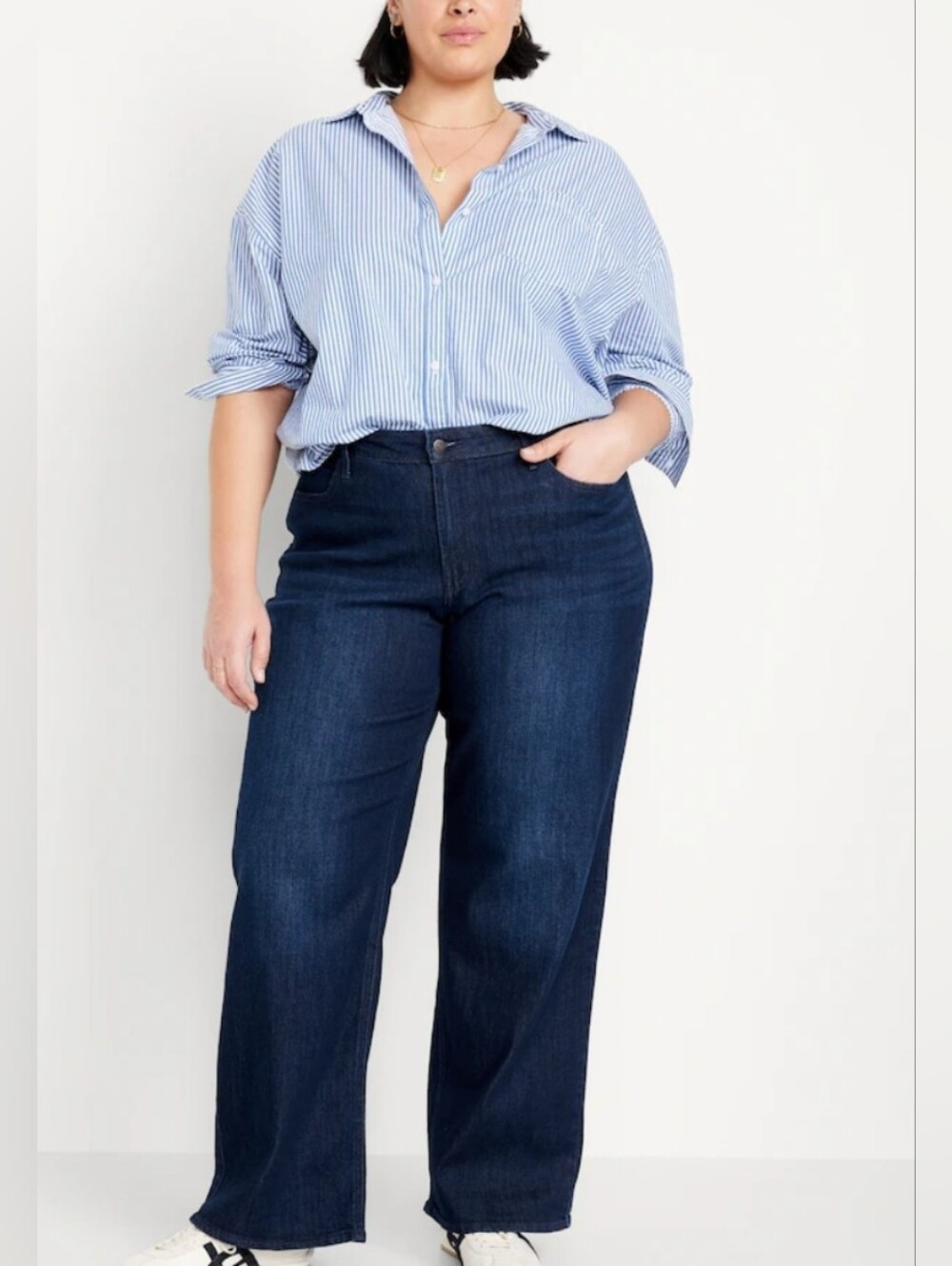 NEW,Old Navy, Classic High-Rise Wide-Leg Jeans – Dark Blue. Size 14